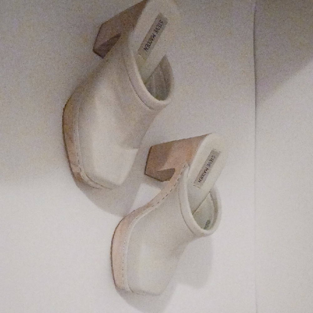 Steven By Steve Madden Cream Platform Mules